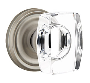 Emtek Windsor Crystal Knob with  Regular Rosette - Pewter