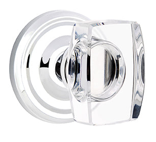 Emtek Lowell Crystal Knob with Regular Rosette - Polished Chrome