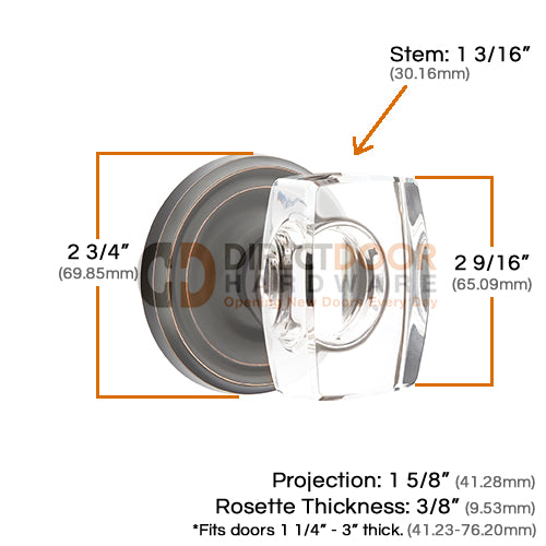 Emtek Windsor Crystal Knob with Regular Rosette