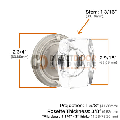 Emtek Windsor Crystal Knob with Ribbon and Reed Rosette