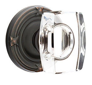 Emtek Windsor Crystal Knob with Ribbon and Reed Rosette - Oil Rubbed Bronze