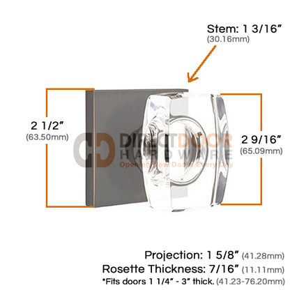 Emtek Windsor Crystal Knob with Square Rosette