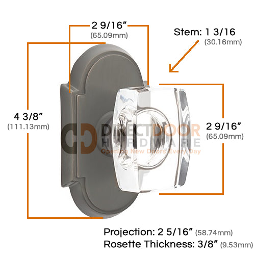 Emtek Windsor Crystal Knob with Style 8 Rosette