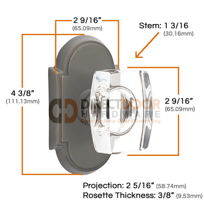 Emtek Windsor Crystal Knob with Style 8 Rosette