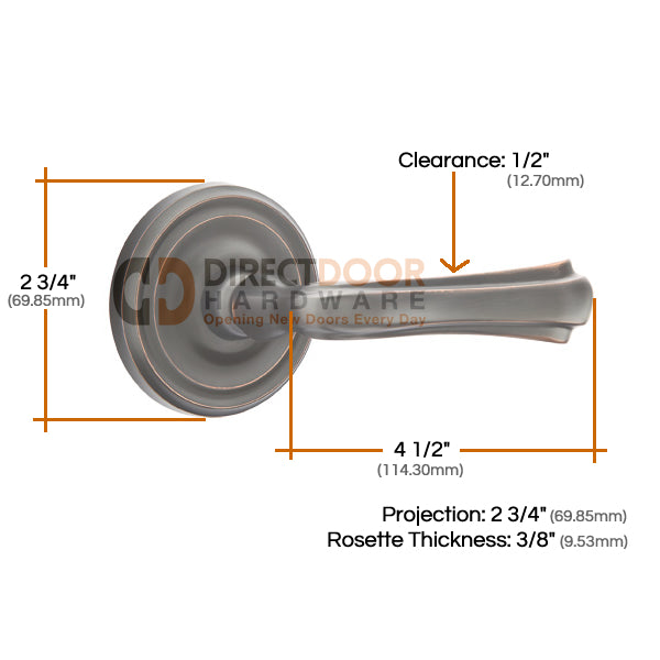 Emtek Wembley Lever with Regular Rosette - Specs