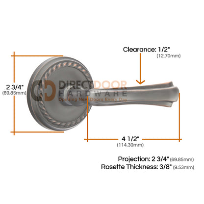 Emtek Wembley Lever With Rope Rosette