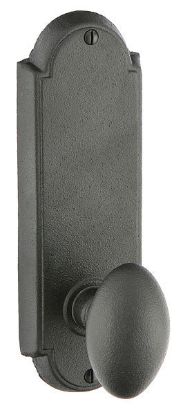 Emtek Wrought Steel #5 Style Sideplate - Savannah Knob Black Finish