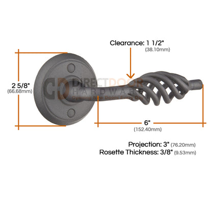 Emtek Lafayette Lever with Style 2 Rosette Measurements