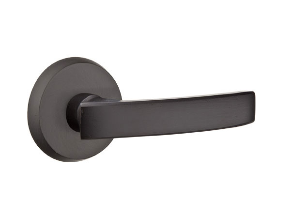 Emtek Sandcast Bronze Yuma Lever Handle with Style 2 Rosette
