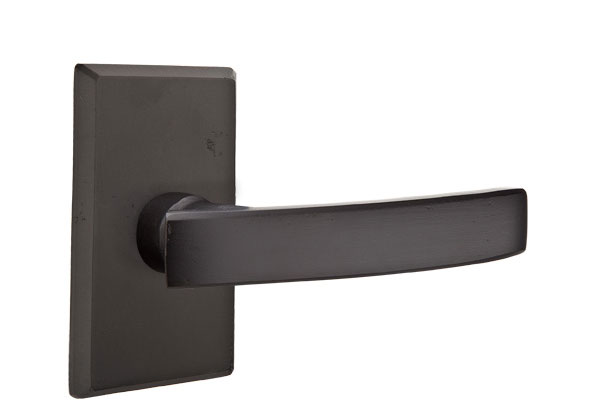 Emtek Sandcast Bronze Yuma Lever Handle with Style 3 Rosette
